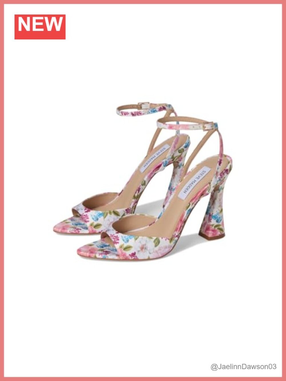 Heeled Sandals with PU Upper, Peep Toe, Ankle Strap, 4 Inch Heel